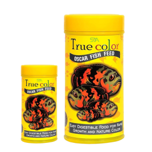 True Color Oscar Fish Food high-protein floating pellets for growth and natural color enhancement