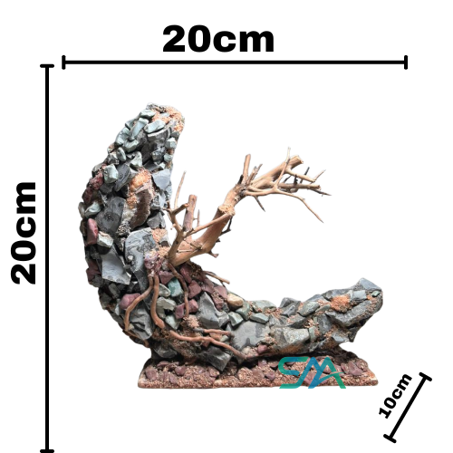 SMA Customized Moon Rock Cliff & Bonsai Driftwood Aquascaping/SMA016 aquarium product image