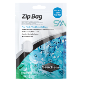 seachem Zip Bag (Medium Mesh 12.5″ x 5.5″”-Large 19″” x 17″”) | fine mesh bag with a corrosion-resistant zipper for holding and rinsing filtration media” aquarium product image