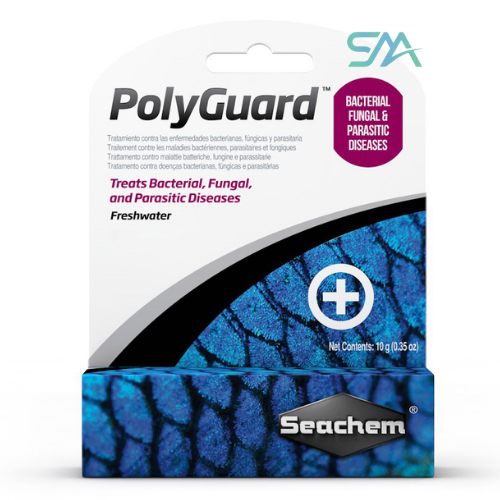 seachem PolyGuard 10 g | broad-spectrum treatment for external parasites, fungal, bacterial and viral lesions aquarium product image