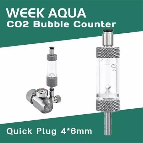 Week Aqua Single Head CO2 Bubble Counter for monitoring CO2 flow in planted aquariums