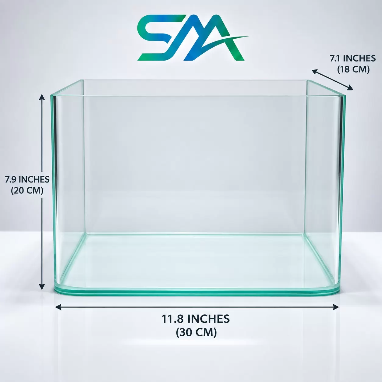 30cm curved aquarium tank