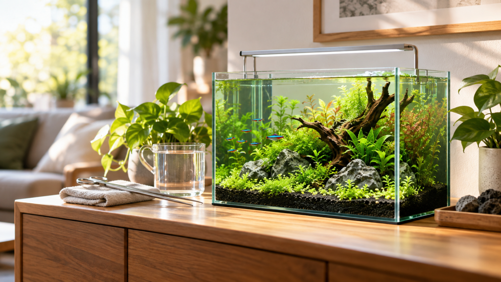 Sunlit Desktop Aquascape Retreat